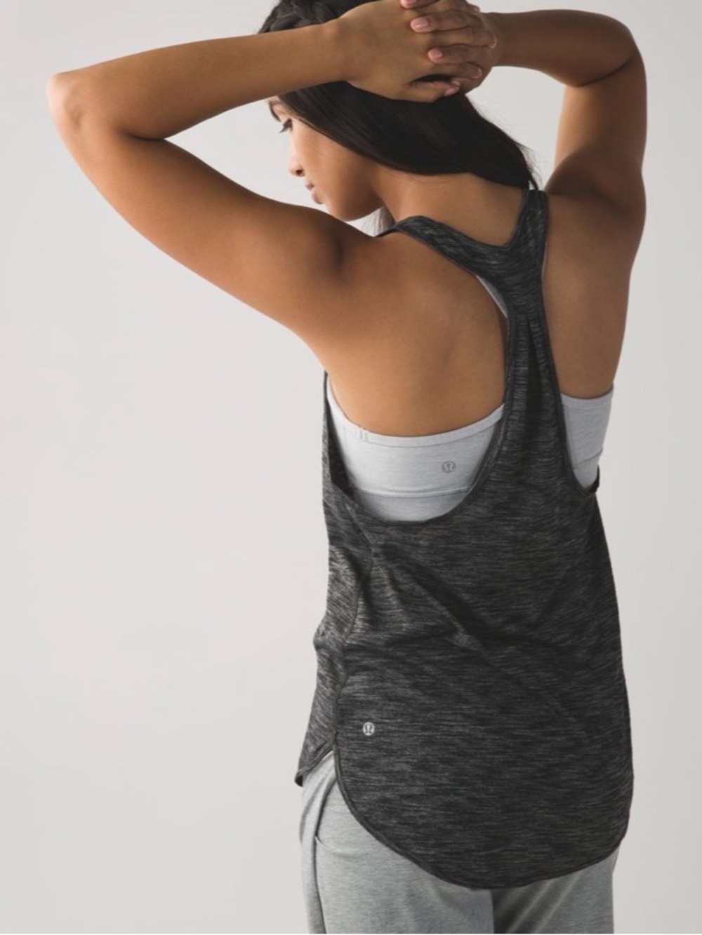 Lululemon 105 F Singlet (Seriously Light Luon) Heathered Black p2p 18”